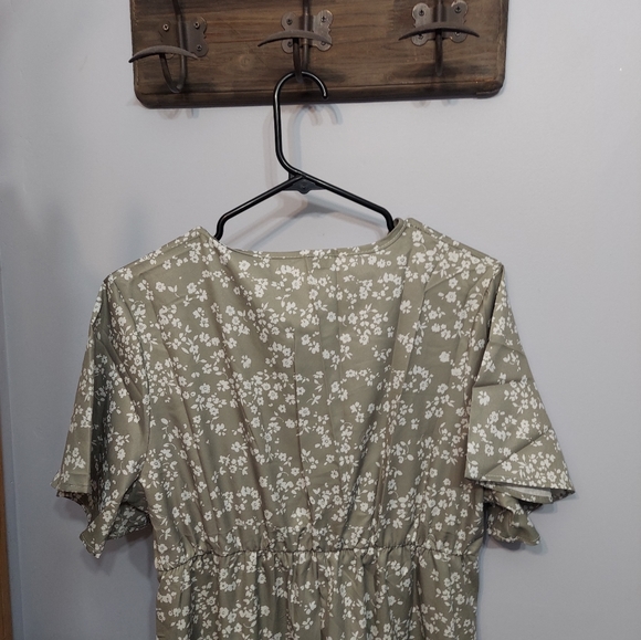 Bloom Flutter Sleeve Ditsy Floral Pocket Split Maxi Dress Size - Picture 4 of 12